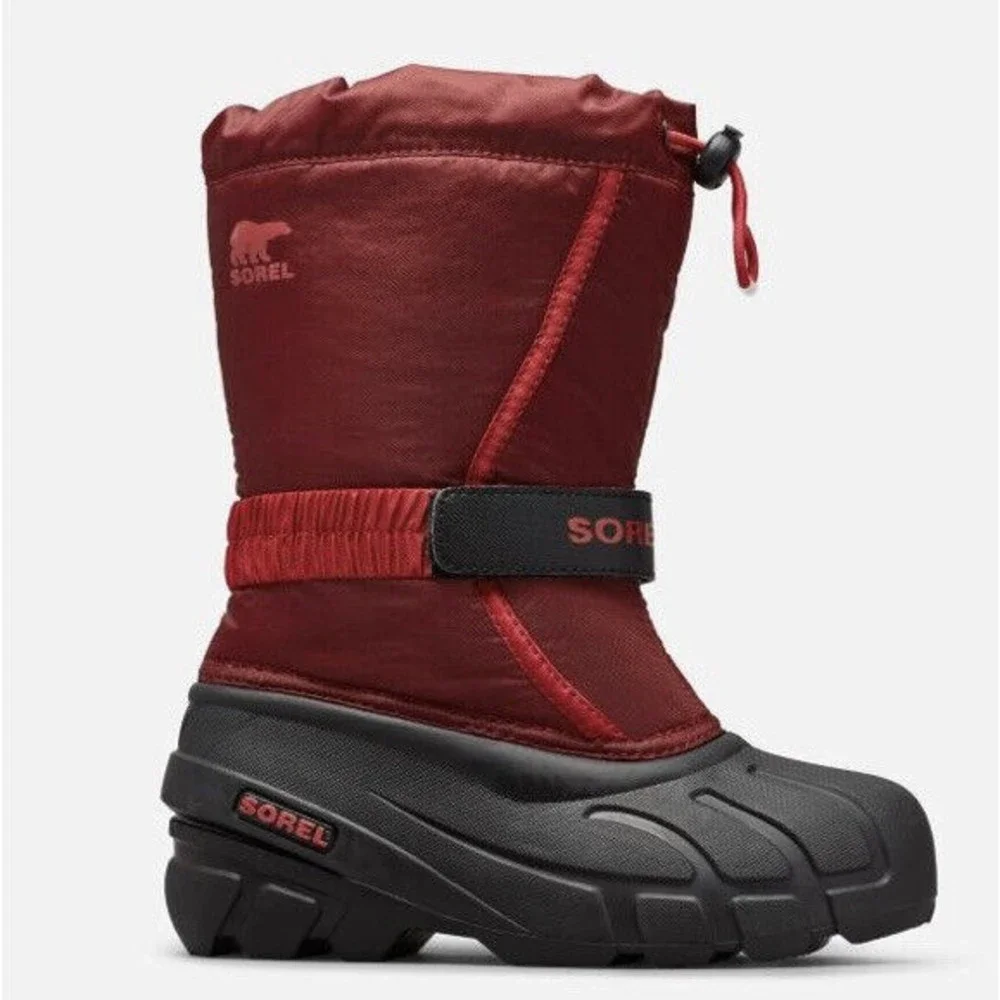 New Sorel Flurry Red Snow Boots Youth 5 Eu 37 Women 6.5 Insulated